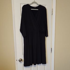 Lane Bryant Black V-Neck Wrap Dress